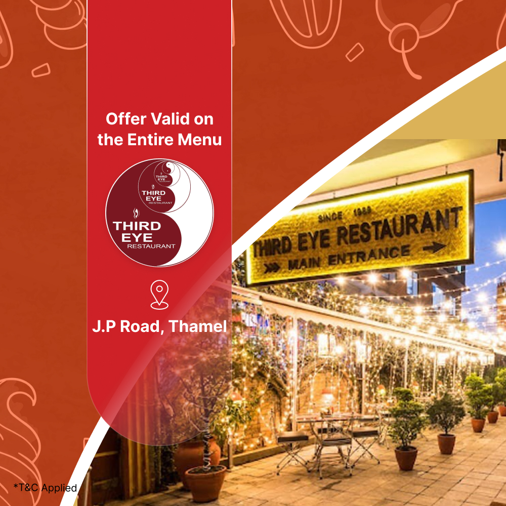 15% off on entire menu at Third Eye Restaurant